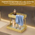 Electric Toothbrush Holder for Bathroom Countertop 5 Metal Slots Toothpaste Razor Mouthwash Organizer, Gold - 图片 2