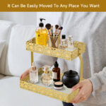 Electric Toothbrush Holder for Bathroom Countertop 5 Metal Slots Toothpaste Razor Mouthwash Organizer, Gold - 图片 6