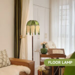 Lampshade with tassels, Victorian lampshade, golden 25cm velvet top replacement lamp, bell-shaped scallop lampshade (olive green) - 图片 8