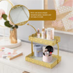 Electric Toothbrush Holder for Bathroom Countertop 5 Metal Slots Toothpaste Razor Mouthwash Organizer, Gold - 图片 7