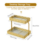 Electric Toothbrush Holder for Bathroom Countertop 5 Metal Slots Toothpaste Razor Mouthwash Organizer, Gold - 图片 8