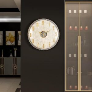 Luxury Decorative Wall Clock with a Shell-Patterned face