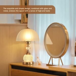 Bedside Table Lamp Petal Light Luxury Crystal Push