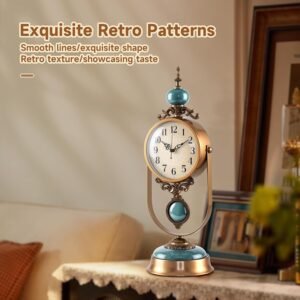 Silent Decorative Clock with Antique Pendulum